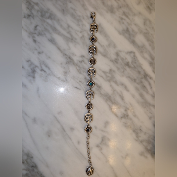 Gucci Double G Logo with Flowers and Tiger's Head Bracelet - Picture 5 of 9